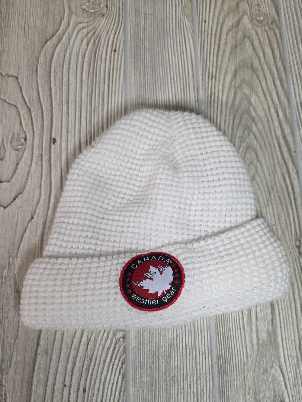 Canada Weather Gear White Knit Winter Beanie Hat Adult One Size
